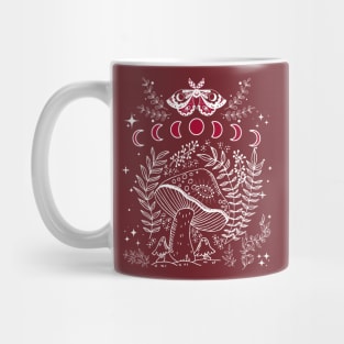 Cottagecore Red Mushroom Dark Academia Mug